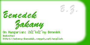 benedek zakany business card